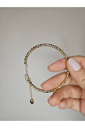 دستبند استیل (فولاد) طلائی زنانه استیل (فولاد) Tasarım - کد 897470164