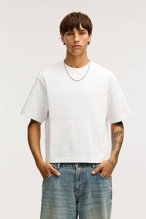 تیشرت سفید مردانه رگولار Pull & Bear - کد 897474093