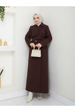 ترنچکت حجاب قهوه ای زنانه پنبه پلی استر ELBİSHE - کد 897452937