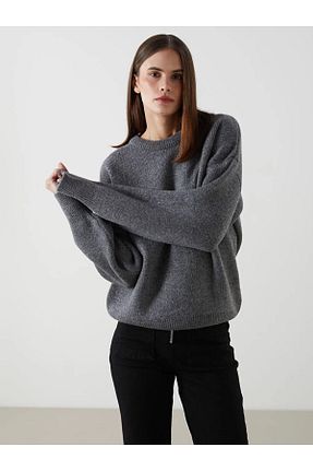 پلیور طوسی زنانه ساده LC Waikiki - کد 897470937