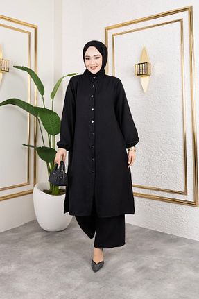 ست بالاتنه و پائین تنه حجاب مشکی زنانه سایز بزرگ HİRA LİFE FASHİON - کد 897472845