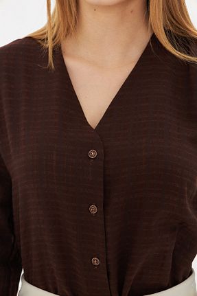 پیراهن قهوه ای زنانه رگولار armonika - کد 883922785