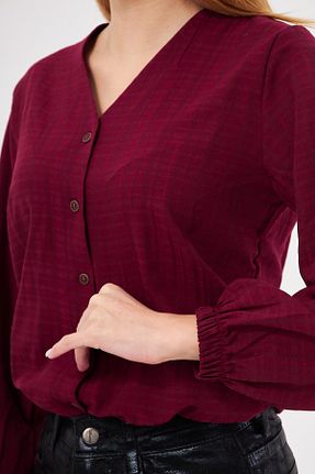 پیراهن زرشکی زنانه رگولار armonika - کد 869206395