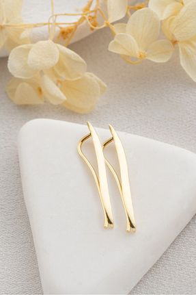 گوشواره نقره طلائی زنانه 925 عیار ESSARE - کد 897524883