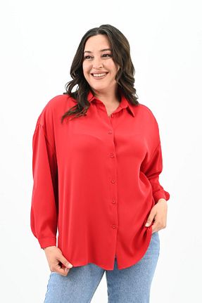 پیراهن قرمز زنانه سایز بزرگ Koza Butik - کد 806155086