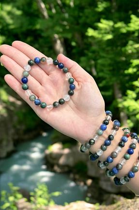 دستبند جواهر رنگی زنانه سنگ طبیعی NBS Beautiful Naturel Stones - کد 897545528