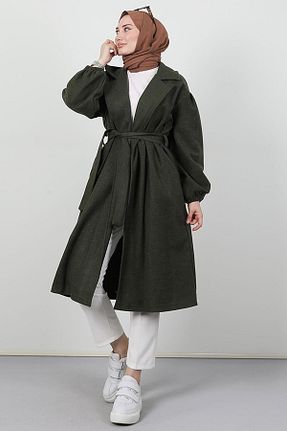 پالتو پشمی حجاب سبز زنانه Balık giz astore - کد 897557899