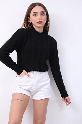 پلیور مشکی زنانه ساده MODA - کد 897557865