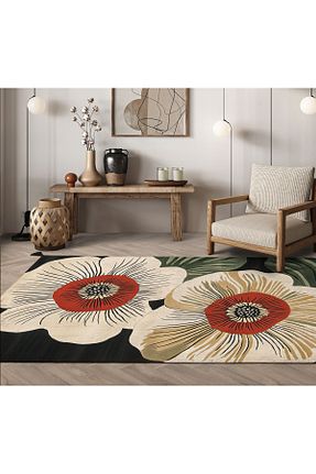 فرش مشکی قابل شستشو Rugs Modern Halı - کد 897562779
