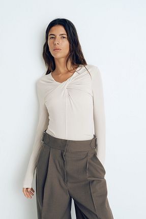 بادی بژ زنانه یقه هفت H&M - کد 896076364