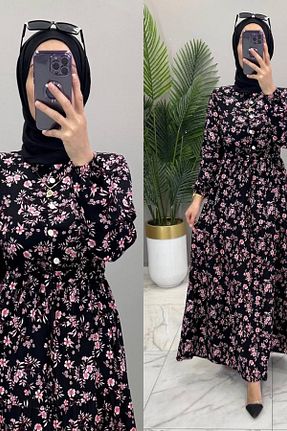 لباس سایز بزرگ مشکی زنانه ویسکون Mercan - کد 898838866