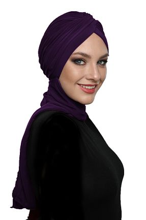 کلاه شنای حجاب بنفش زنانه fidan bone - کد 51147658