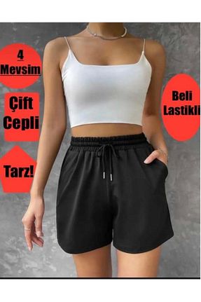 شلوارک و برمودا سایز بزرگ مشکی زنانه فاق نرمال UYN SPORT - کد 897617755
