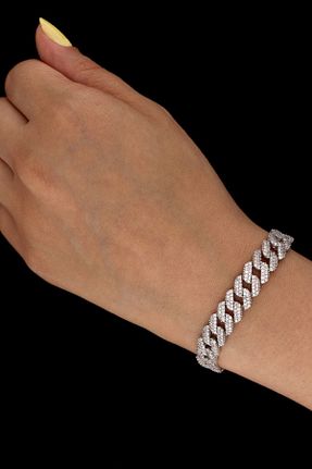 دستبند نقره سفید زنانه 925 عیار Silveranka - کد 59140437