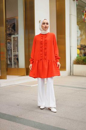 پیراهن حجاب قرمز زنانه اورسایز Lamazi Veil - کد 897634108
