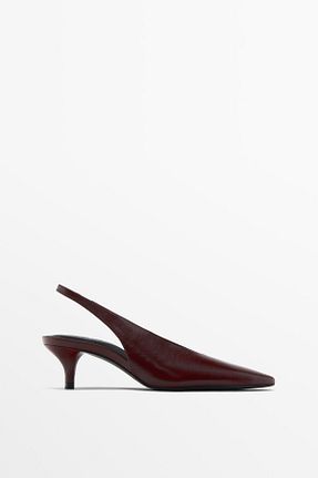 کفش پاشنه بلند کلاسیک قهوه ای زنانه چرم خالص Massimo Dutti - کد 897630394