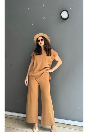ست بالاتنه و پائین تنه قهوه ای زنانه تریکو Butik - کد 897623391