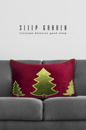 بالش زرشکی مخمل Sleep Garden - کد 889615075