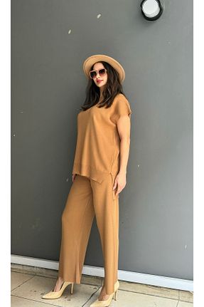 ست بالاتنه و پائین تنه قهوه ای زنانه تریکو Butik - کد 897623391