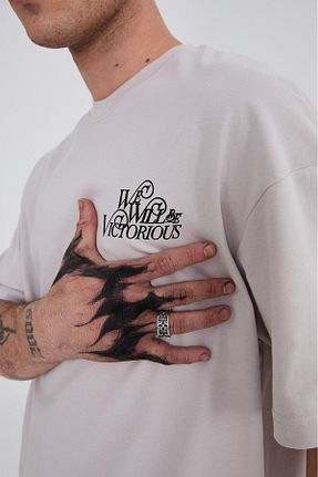 تیشرت طوسی زنانه اورسایز AUTOPSY JEANS - کد 897646019