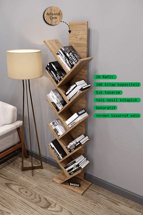 قفسه کتاب قهوه ای 147 سانتی متر BAGAX - کد 889251018