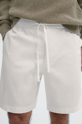 شلوارک و برمودا سفید مردانه Straight Massimo Dutti - کد 897648334