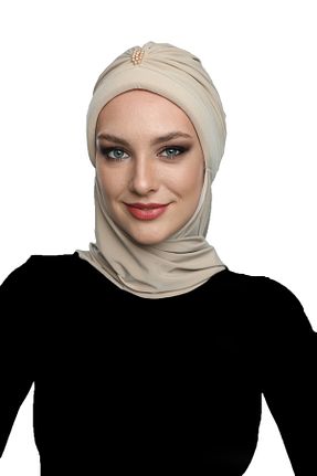 کلاه شنای حجاب بژ زنانه fidan bone - کد 66865018