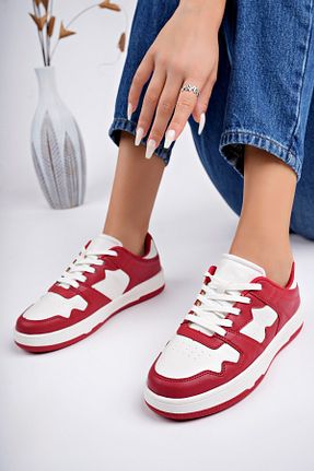 کفش اسنیکر قرمز زنانه بند دار pasyone - کد 897661747