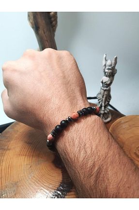 دستبند جواهر مشکی مردانه سنگ طبیعی Janti - کد 770734378