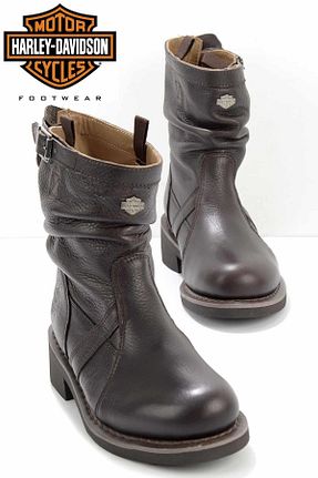 بوت / نیم بوت قهوه ای زنانه چرم خالص Harley Davidson - کد 371636580