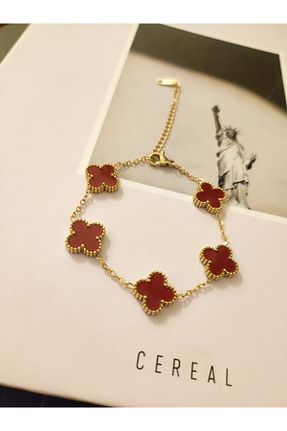 دستبند استیل (فولاد) زرشکی زنانه استیل ضد زنگ Mara Bijuteri ve Aksesuar - کد 892515126