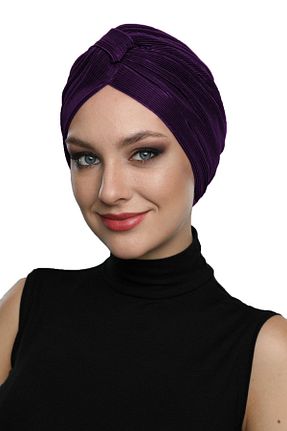 کلاه شنای حجاب بنفش زنانه fidan bone - کد 106005438