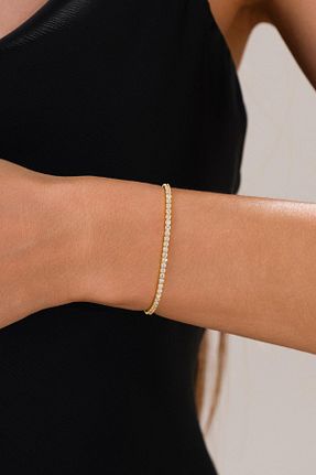 دستبند نقره طلائی زنانه 925 عیار Tmt Silver - کد 897685561