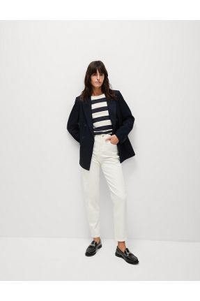 شلوار جین نباتی زنانه فاق بلند Marks & Spencer - کد 302465792