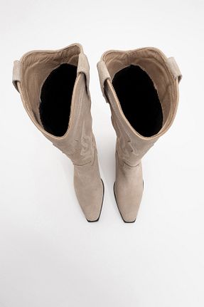 چکمه بژ زنانه چرم خالص luvishoes - کد 897718633