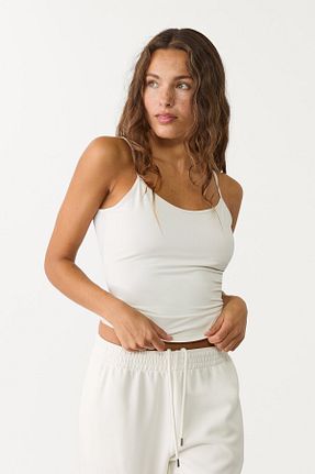 تیشرت نباتی زنانه اسلیم فیت Stradivarius - کد 897703672