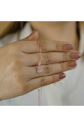 گردنبند نقره صورتی زنانه 925 عیار Münteha silver - کد 897782506