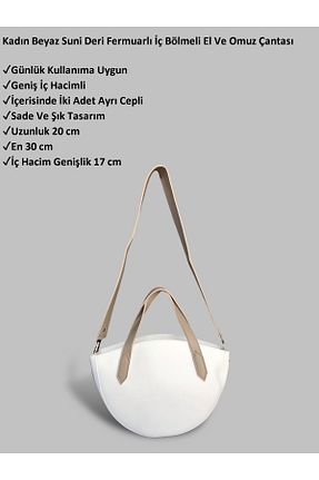 کیف دوشی سفید زنانه چرم مصنوعی ESNEVA - کد 897745010