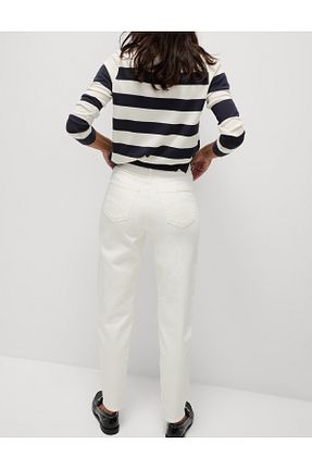 شلوار جین نباتی زنانه فاق بلند Marks & Spencer - کد 302465792