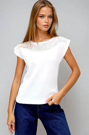 بلوز سفید زنانه Ajurlu VAGGON - کد 897780868