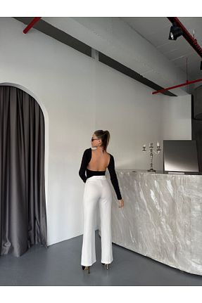 شلوار سفید زنانه پنبه ای MAXIMILLIAN - کد 897745667