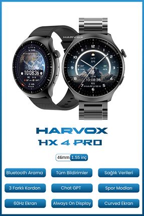 ساعت هوشمند مشکی گارانتی وارد کننده HARVOX - کد 897745873