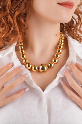 گردنبند جواهر طلائی زنانه برنجی Çlk Accessories - کد 897787943
