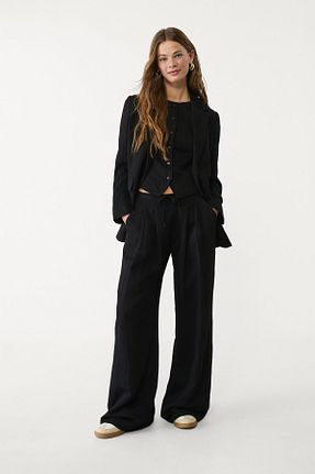 شلوار مشکی زنانه پلی استر Stradivarius - کد 894657378