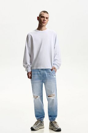 شلوار جین آبی مردانه رگولار Bershka - کد 897413925