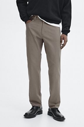 شلوار جین خاکی مردانه رگولار Massimo Dutti - کد 897748260
