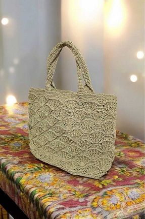 کیف دوشی زرد زنانه حصیر Örgü Sanatı - کد 892873860