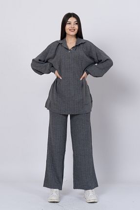 ست بالاتنه و پائین تنه طوسی زنانه تریکو MissVina - کد 801153810