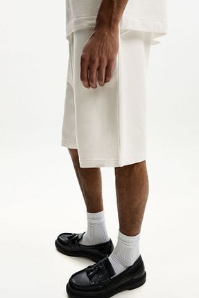 شلوارک و برمودا سفید مردانه اسلیم Bershka - کد 897407898
