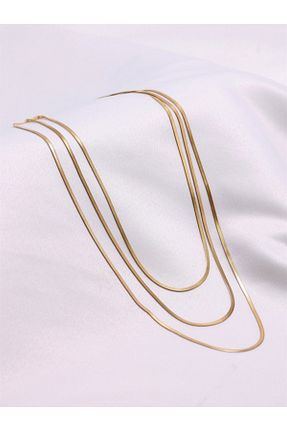 گردنبند استیل ( فولاد ) زرد زنانه استیل ضد زنگ Silay - کد 871966694